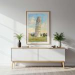 Leaning Tower of Pisa Print | Pastel Impressionist Italian Landscape Wall Art