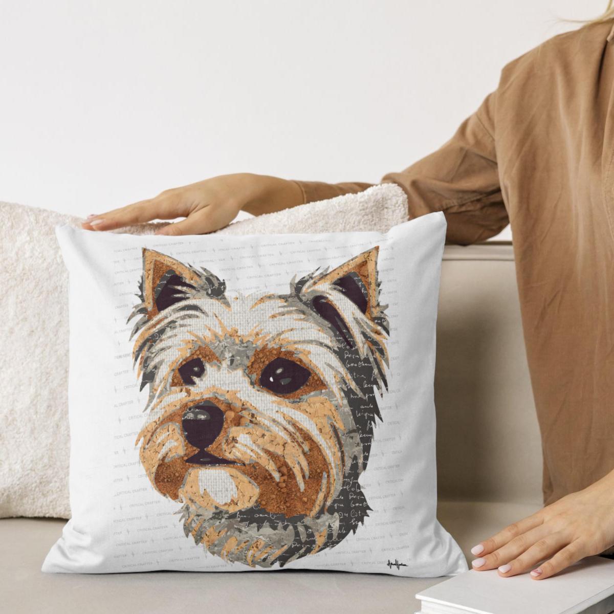 Yorkie Paper Collage Art Print | Yorkshire Terrier Wall Art (Instant Download) picture