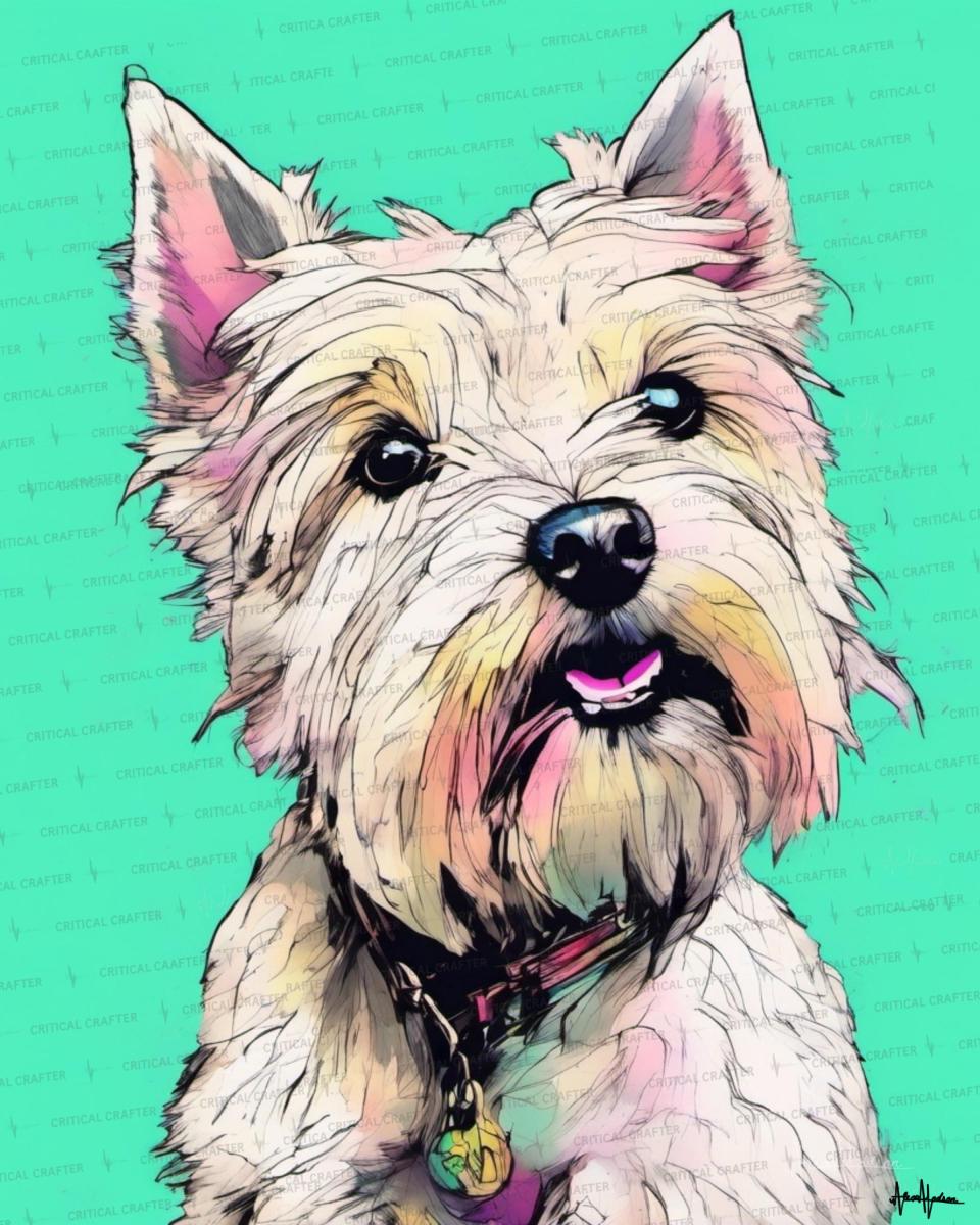 West Highland White Terrier Watercolor Wall Art Print &ndash; West Dog Portrait (Digital Download) picture