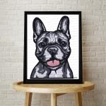 French Bulldog Paper Collage Art Print | Frenchie Wall Art (Instant Download)