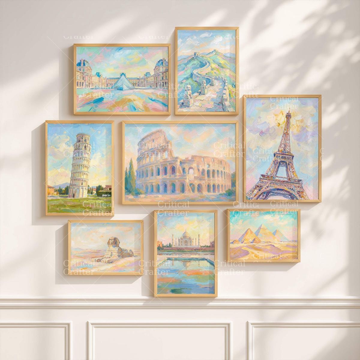 Leaning Tower of Pisa Print | Pastel Impressionist Italian Landscape Wall Art picture