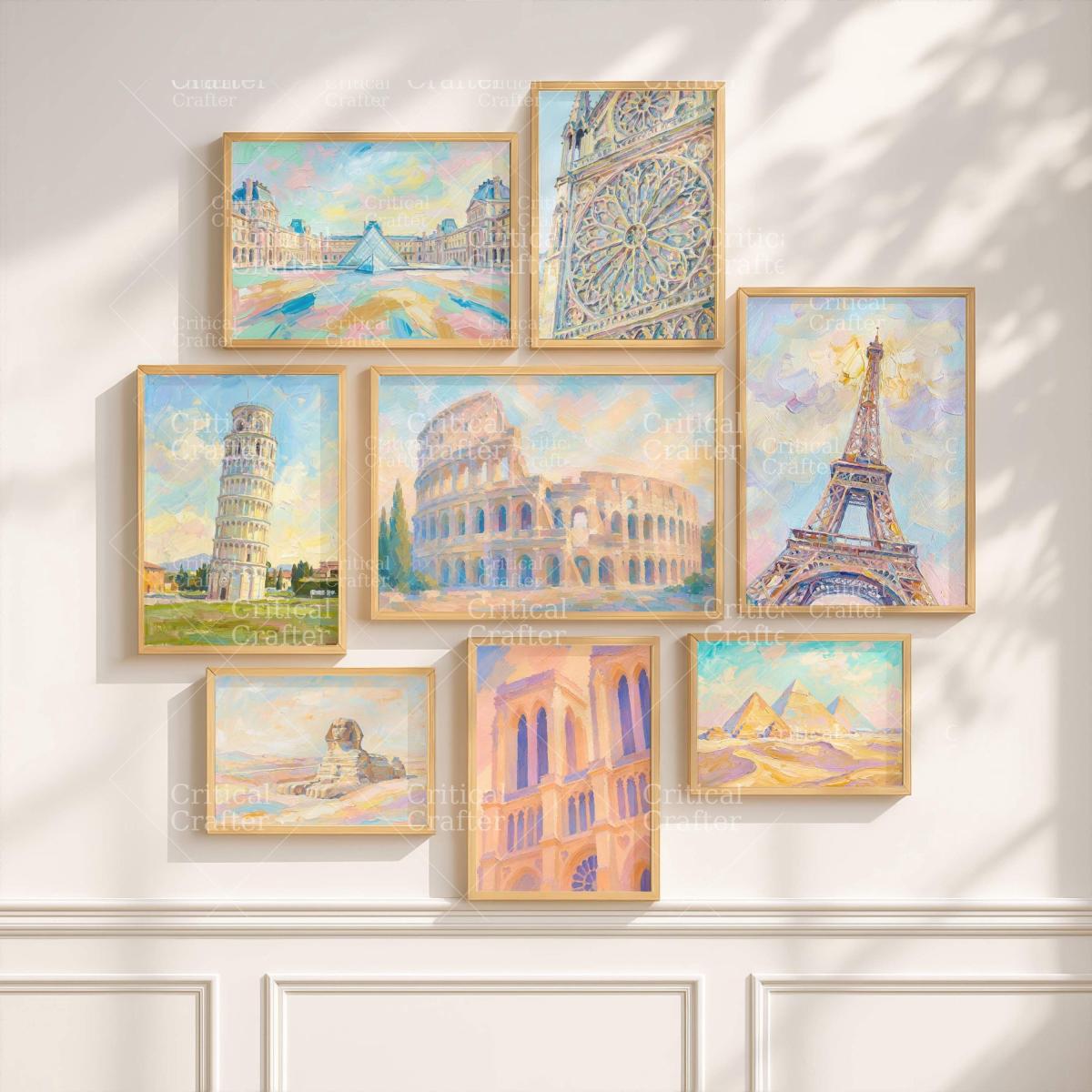 Leaning Tower of Pisa Print | Pastel Impressionist Italian Landscape Wall Art picture