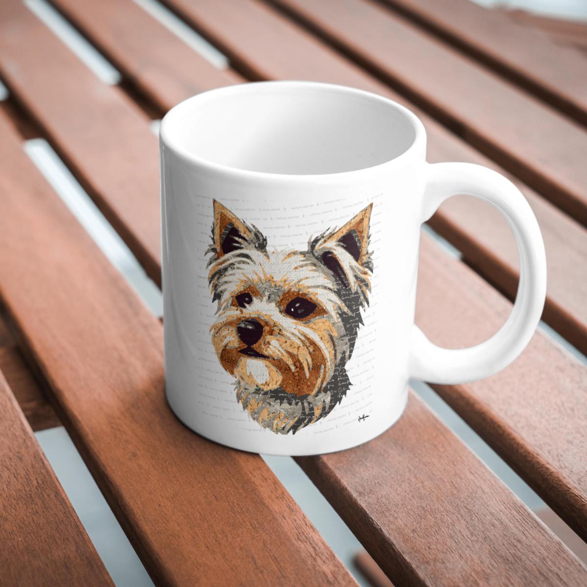 Yorkie Paper Collage Art Print | Yorkshire Terrier Wall Art (Instant Download) picture