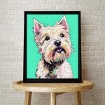 West Highland White Terrier Watercolor Wall Art Print &ndash; West Dog Portrait (Digital Download)