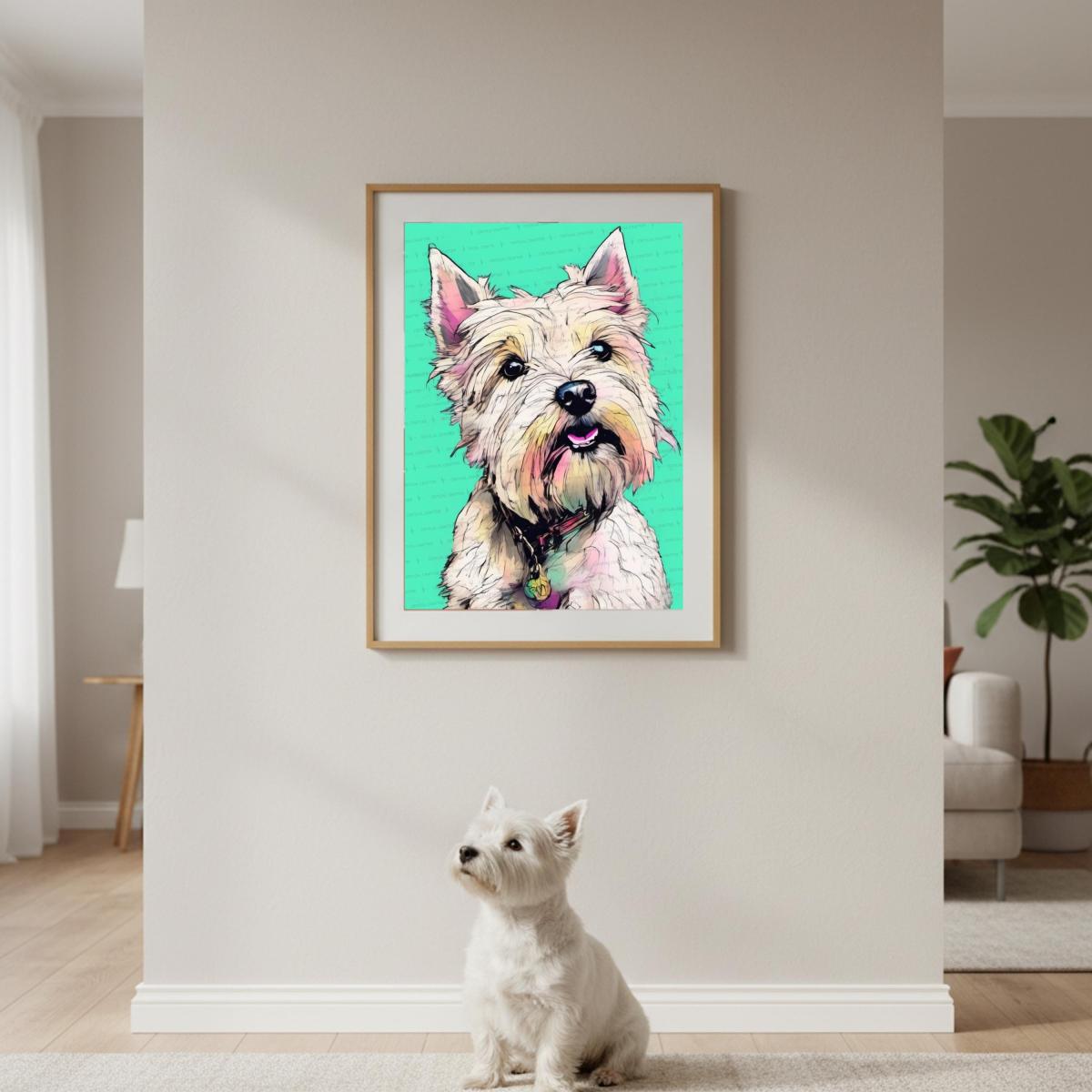 West Highland White Terrier Watercolor Wall Art Print &ndash; West Dog Portrait (Digital Download) picture