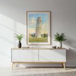 Leaning Tower of Pisa Print | Pastel Impressionist Italian Landscape Wall Art