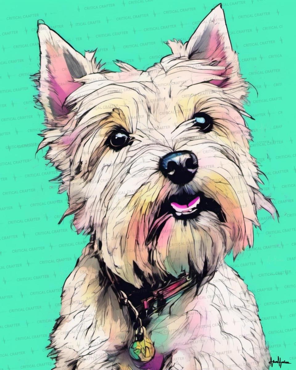 West Highland White Terrier Watercolor Wall Art Print &ndash; West Dog Portrait (Digital Download) picture