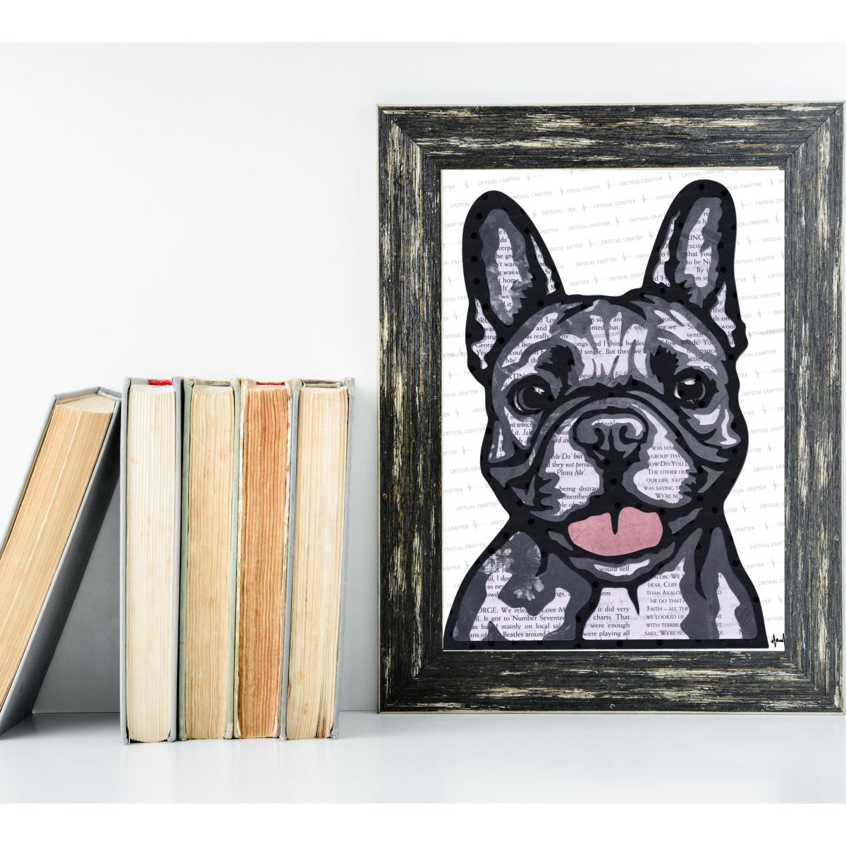 French Bulldog Paper Collage Art Print | Frenchie Wall Art (Instant Download) picture