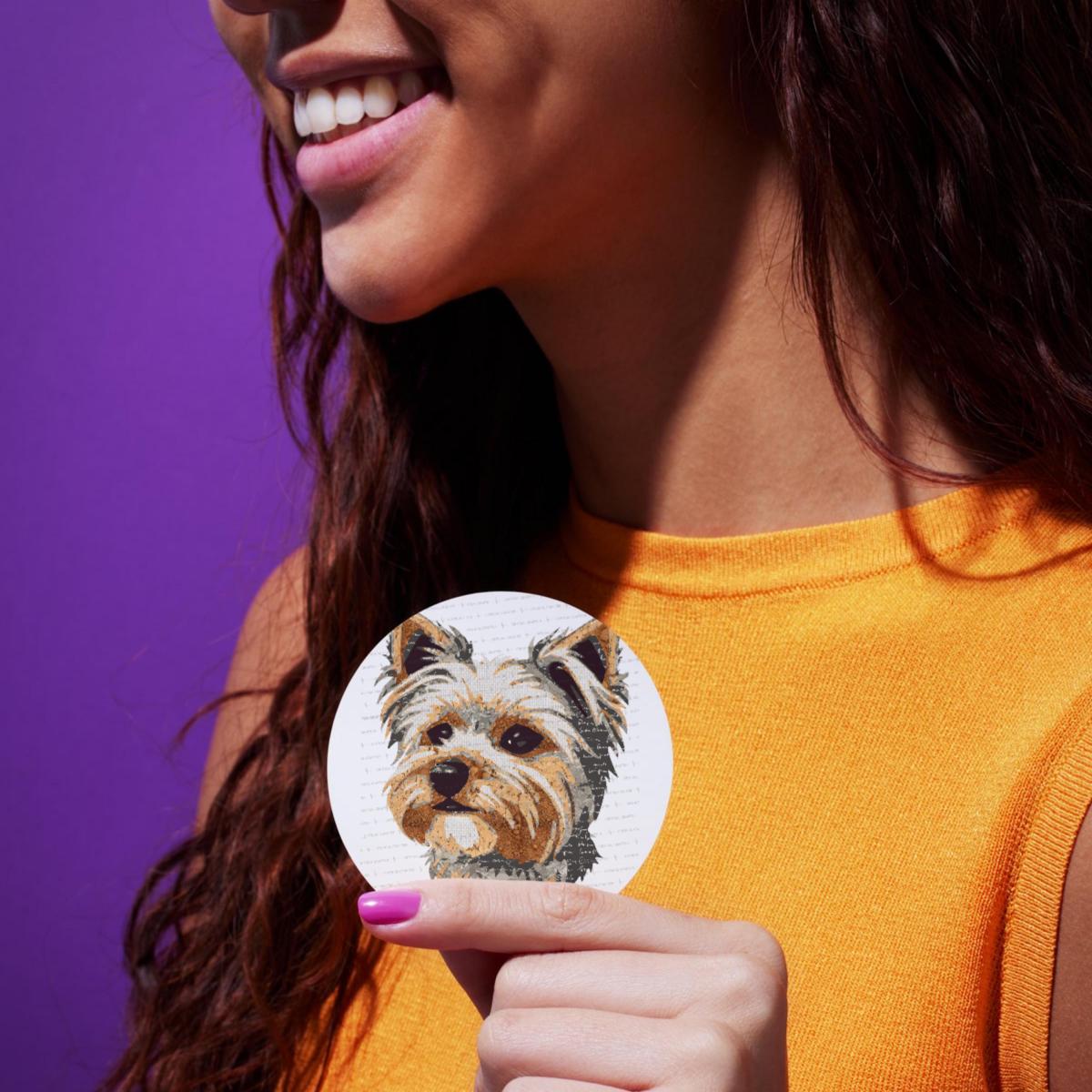 Yorkie Paper Collage Art Print | Yorkshire Terrier Wall Art (Instant Download) picture