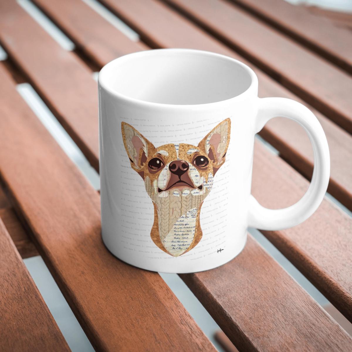 Chihuahua Paper Collage Art Print | Yorkshire Terrier Wall Art (Instant Download) picture