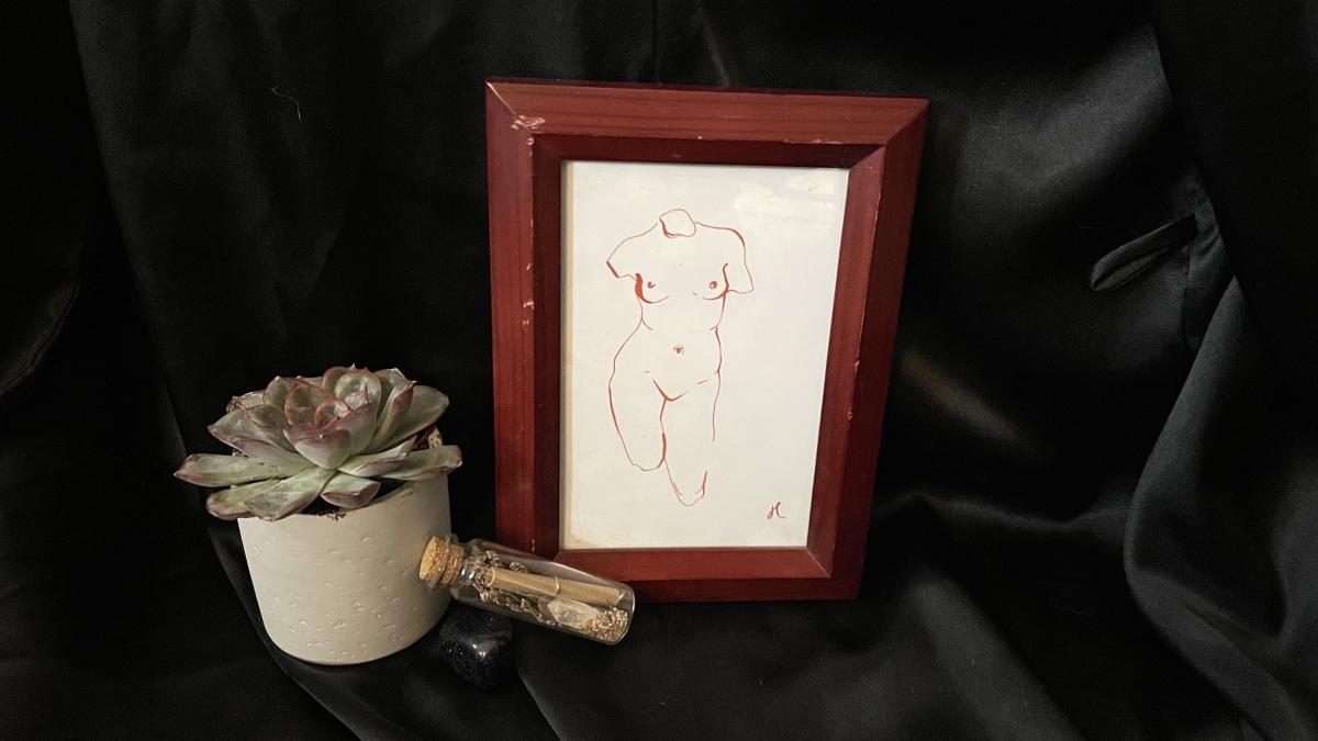 red ink 5x7 women's natural beauty print picture