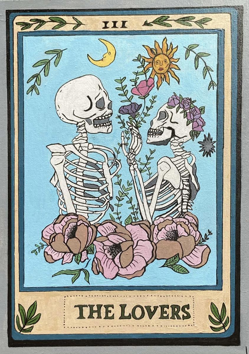 framed 5x7 print of the lovers tarot card picture
