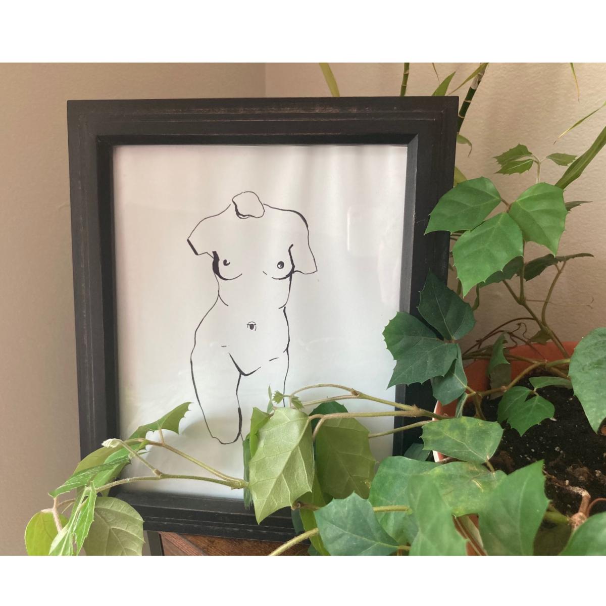 red ink 5x7 women's natural beauty print picture