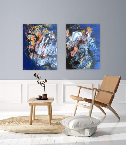 Abstracts in Blue, One and Two