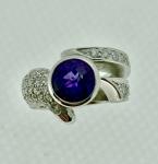 Amethyst Diamond Ring