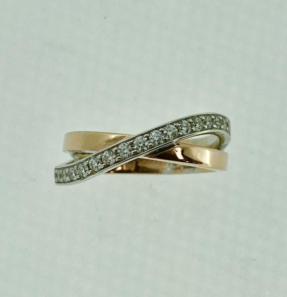 Diamond Crossover Coil Ring