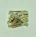 Diamond Crossover Coil Ring