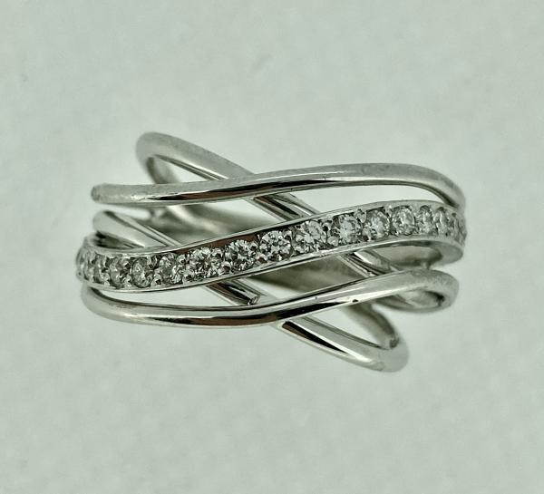 Diamond Crossover Coil Ring picture