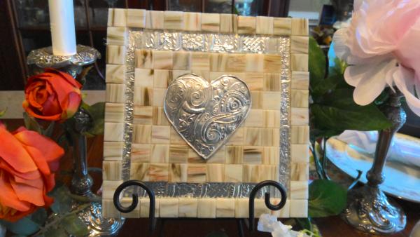 Marble Glass Tile Heart