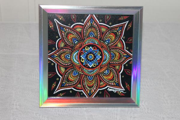 Flaming Petals Mandala, 2022 (Framed Print)