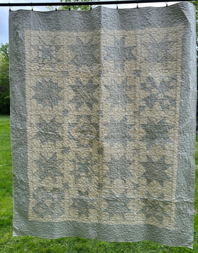 Handmade Star Pattern Quilt - 100% Cotton, Full/Queen Size, Soft & Durable picture
