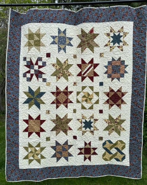 Handmade Star Pattern Quilt - 100% Cotton, Full/Queen Size, Soft & Durable