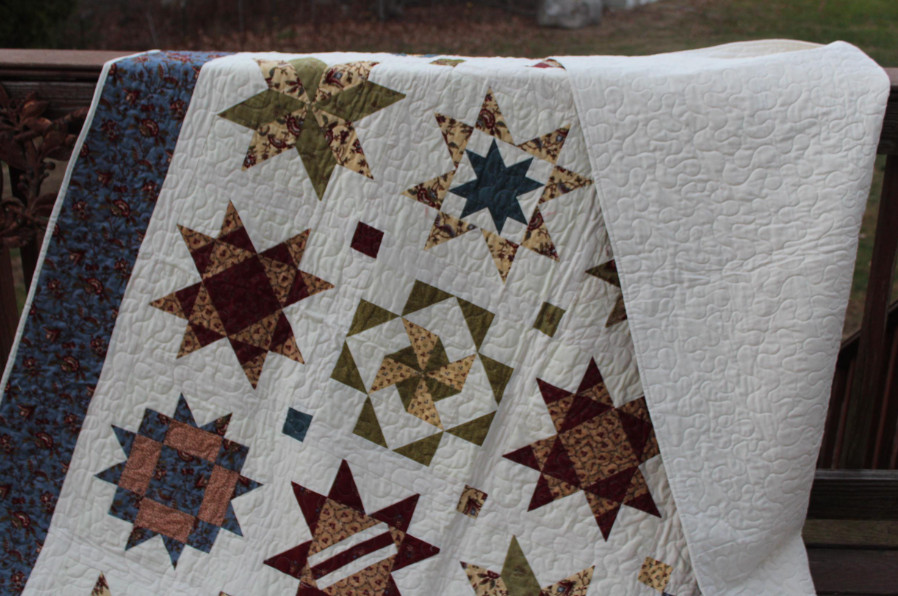 Handmade Star Pattern Quilt - 100% Cotton, Full/Queen Size, Soft & Durable picture