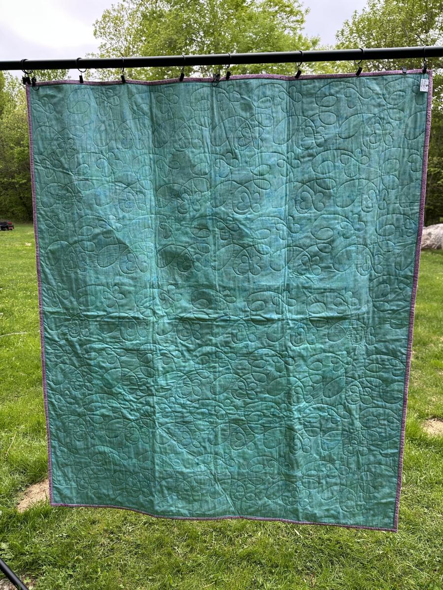 Handmade Butterfly Quilt (45x53 in) - Cotton Batik Applique Design picture