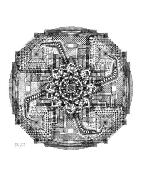 Aztec Cross 11" x 14" reproduction