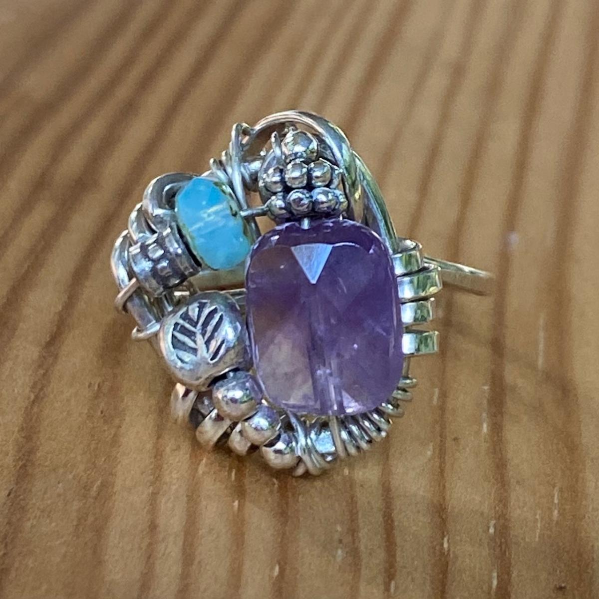 Size 8.5 Sterling Amethyst Ring picture
