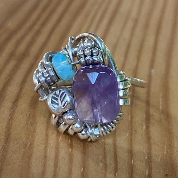 Size 8.5 Sterling Amethyst Ring picture