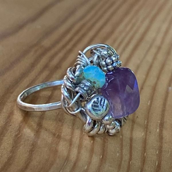 Size 8.5 Sterling Amethyst Ring picture
