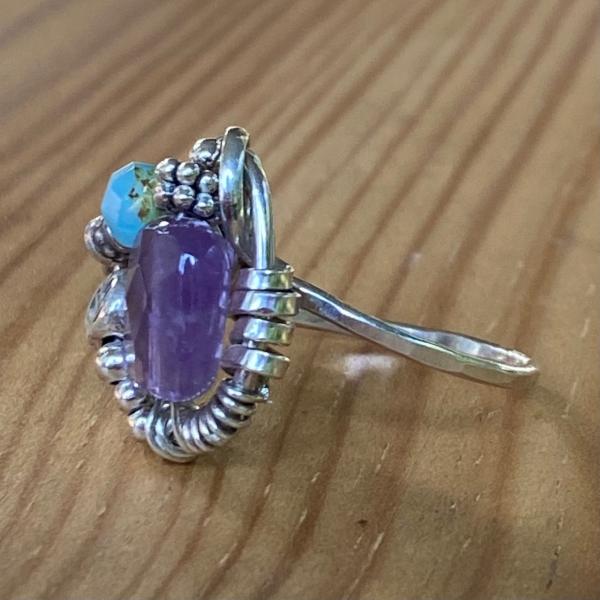 Size 8.5 Sterling Amethyst Ring picture