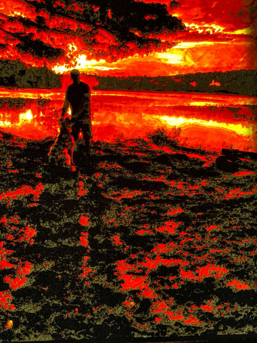 Morning sun, camping, dog, coffee, possibilities picture