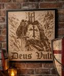 Laser engraved crusader wooden art