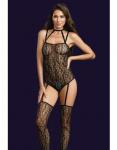 Snakeskin bodysuit w/ stockings