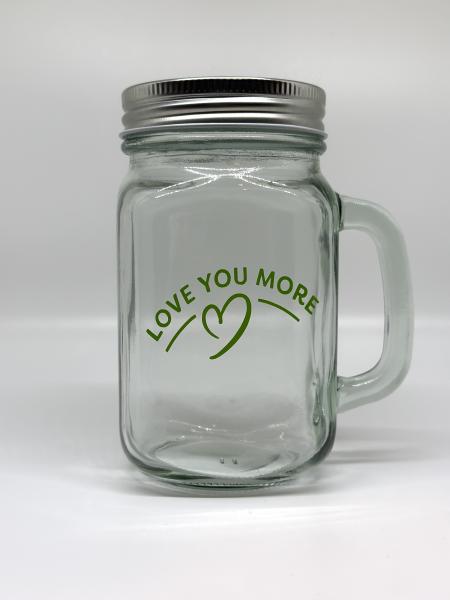 Love You More Mason Jar Mug