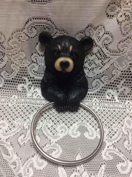 Black Bear Towel Holder picture