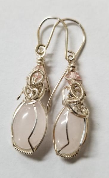 Rose Quartz Earrings in Sterling Silver picture