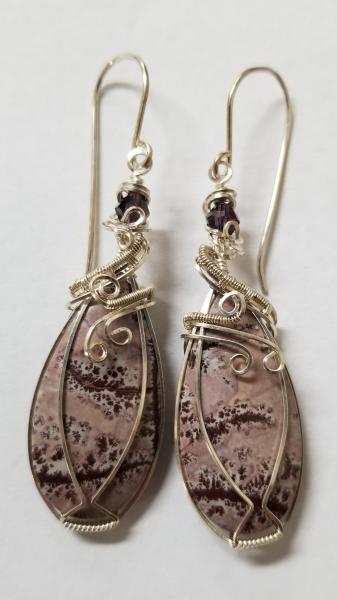 Earrings-Sonaran Dendritic Jasper, Sterling Silver