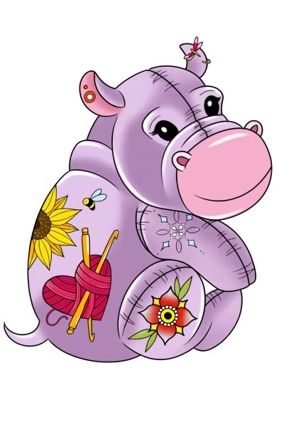 Lilac Hippo Crafts