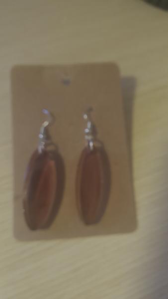 Brown Oval Earrings