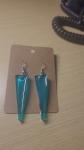 Teal Triangle Earrings
