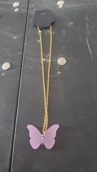 Pink Butterfly Necklace