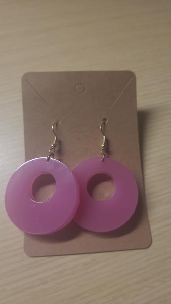 Pink Round Earrings