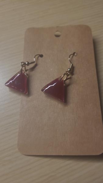 Red Triangle Earrings