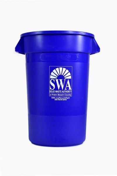 Blue 25-Gallon Recycling Bin