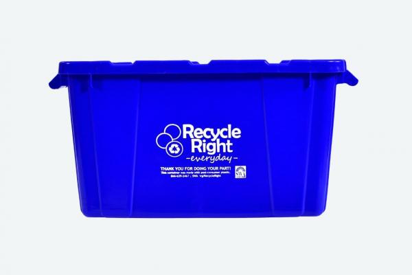 Blue 18-Gallon Recycling Bin