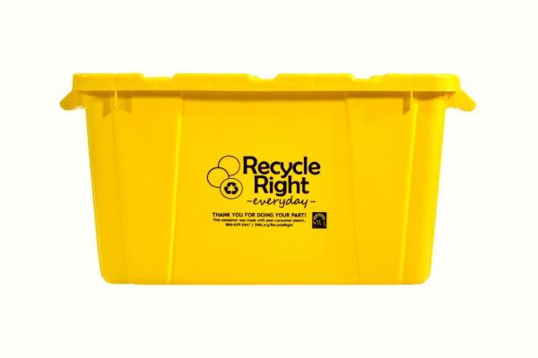 Yellow 18-Gallon Recycling Bin