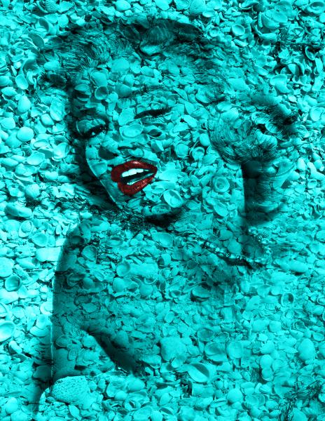 Marilyn Portrait of Shells in Turquoise